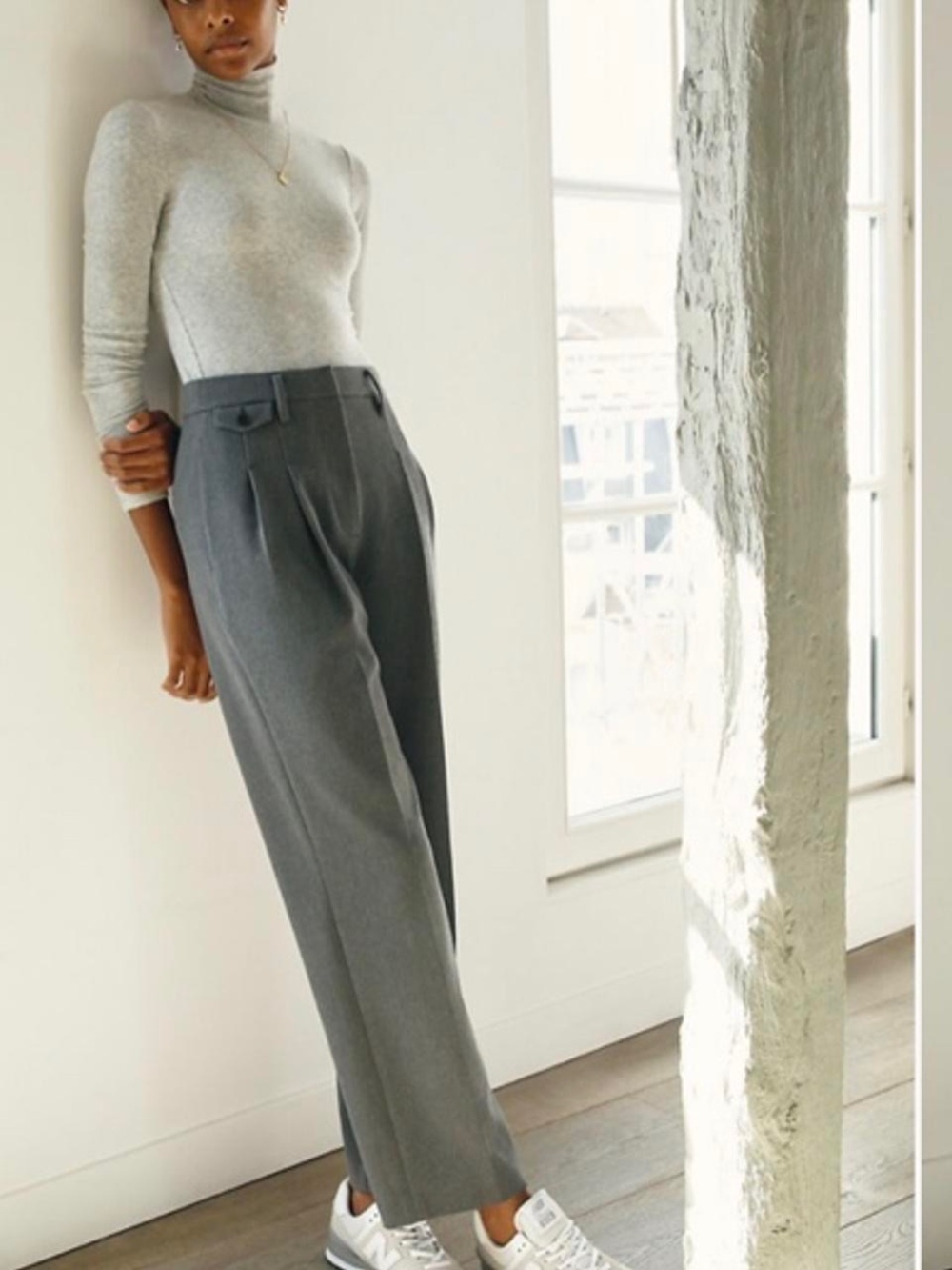 Wilfred Nassau Pant, High-Waist Pleated Wide Leg Pants - Gray